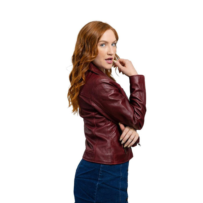Betsy - Women's Fashion Lambskin Leather Jacket (Oxblood) Women's Fashion Leather Jacket Best Leather Ny