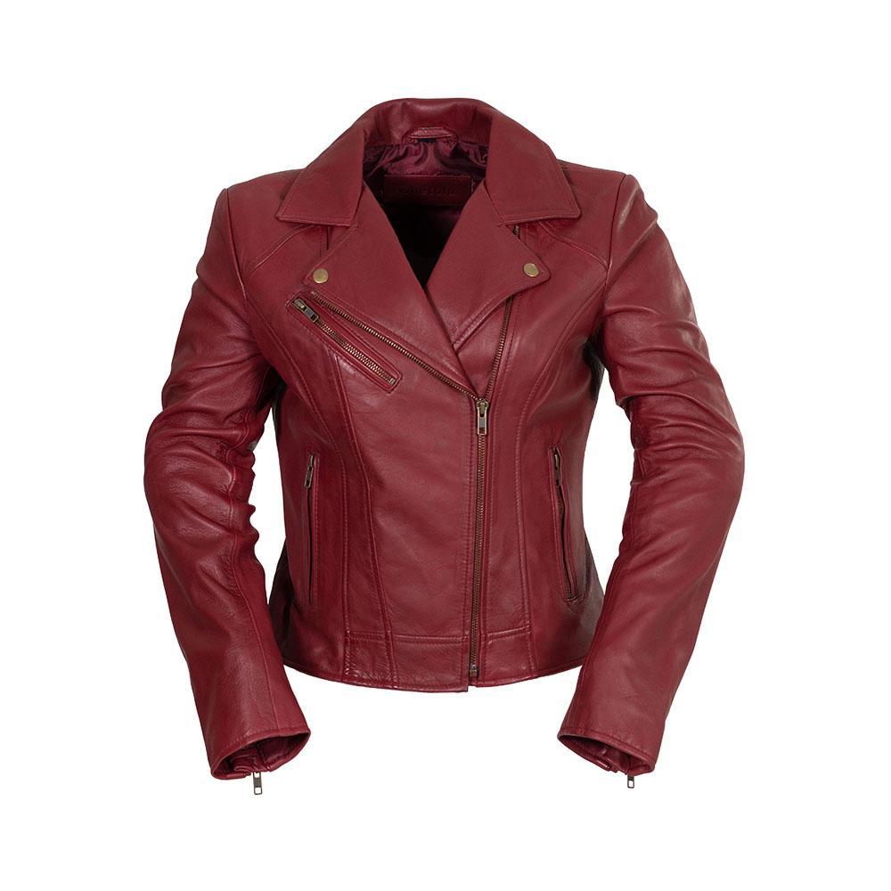 Betsy - Women's Fashion Lambskin Leather Jacket (Oxblood) Women's Fashion Leather Jacket Best Leather Ny Oxblood XXS