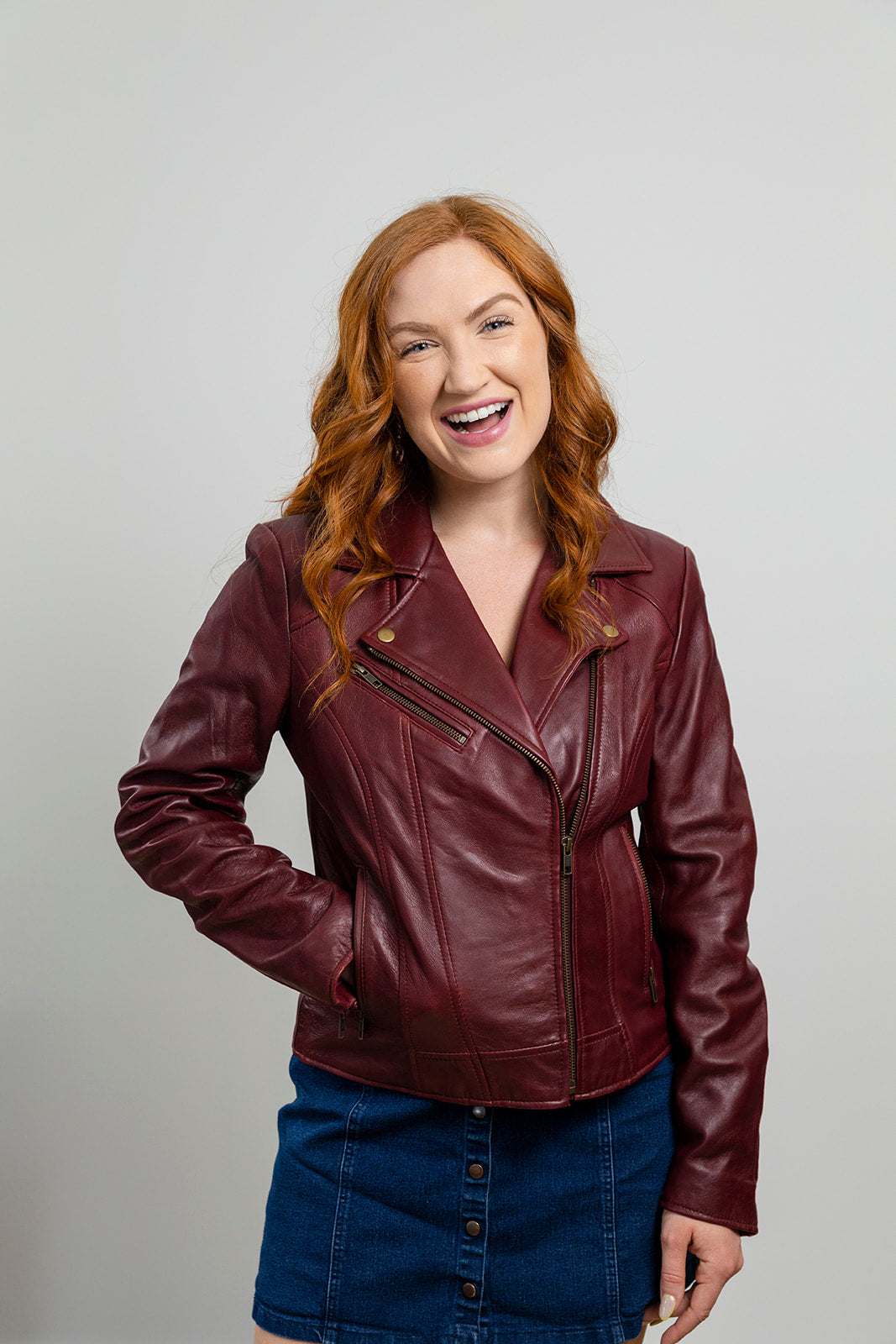 Betsy - Women's Fashion Lambskin Leather Jacket (Oxblood) Women's Fashion Leather Jacket Best Leather Ny