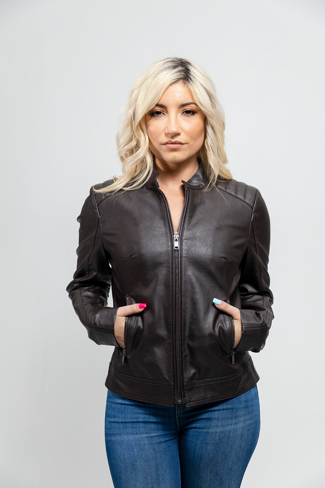 Beverly - Women's Vegan Faux Leather/Perforated Jacket Women's Vegan Jacket Best Leather Ny