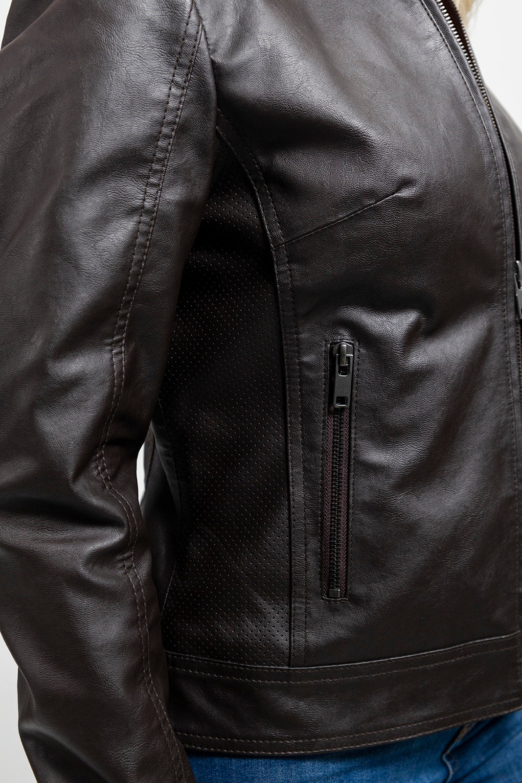 Beverly - Women's Vegan Faux Leather/Perforated Jacket Women's Vegan Jacket Best Leather Ny