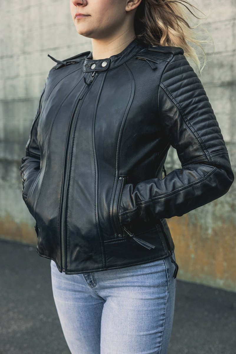 FASHIONABLE Motorcycle Leather Jacket Women's Motorcycle Leather Jacket Best Leather Ny
