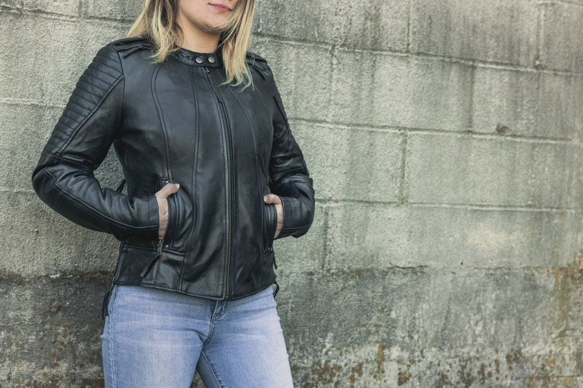 FASHIONABLE Motorcycle Leather Jacket Women's Motorcycle Leather Jacket Best Leather Ny