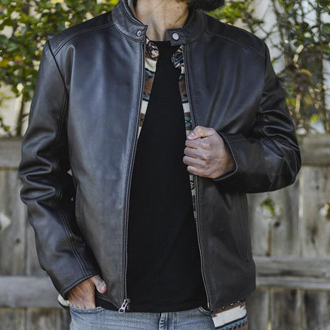 Blake - Men's Fashion Lambskin Leather Jacket (Black)