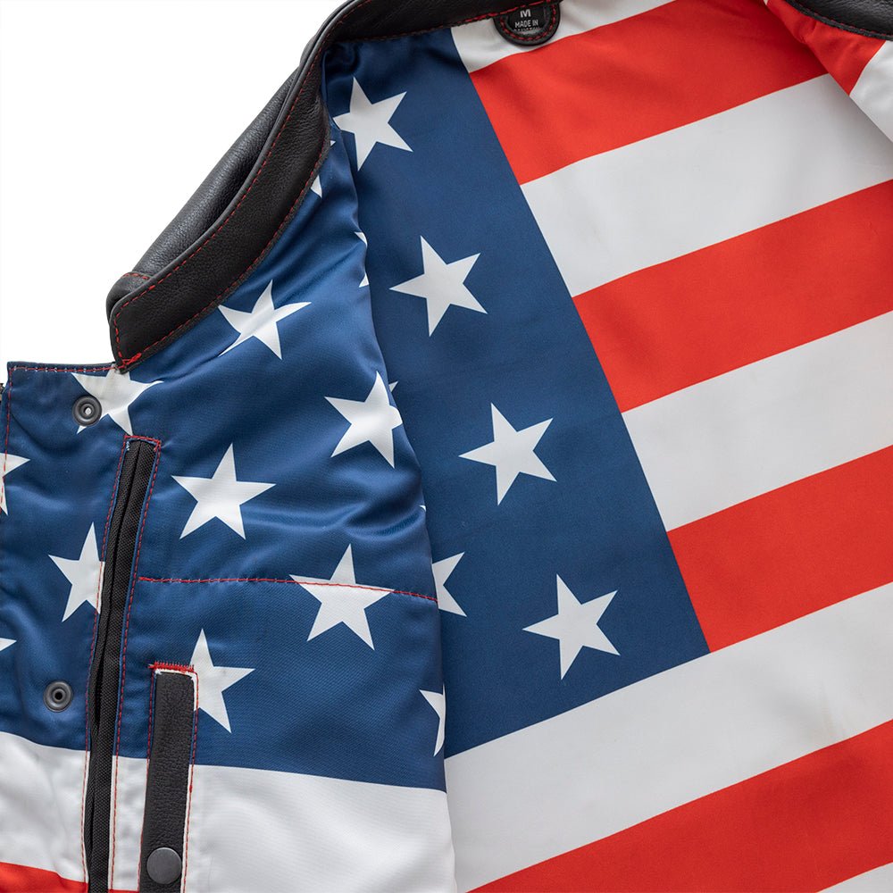 Born Free Men's Leather Motorcycle Leather Vest - Red Stitch Men's Leather Vest Best Leather Ny