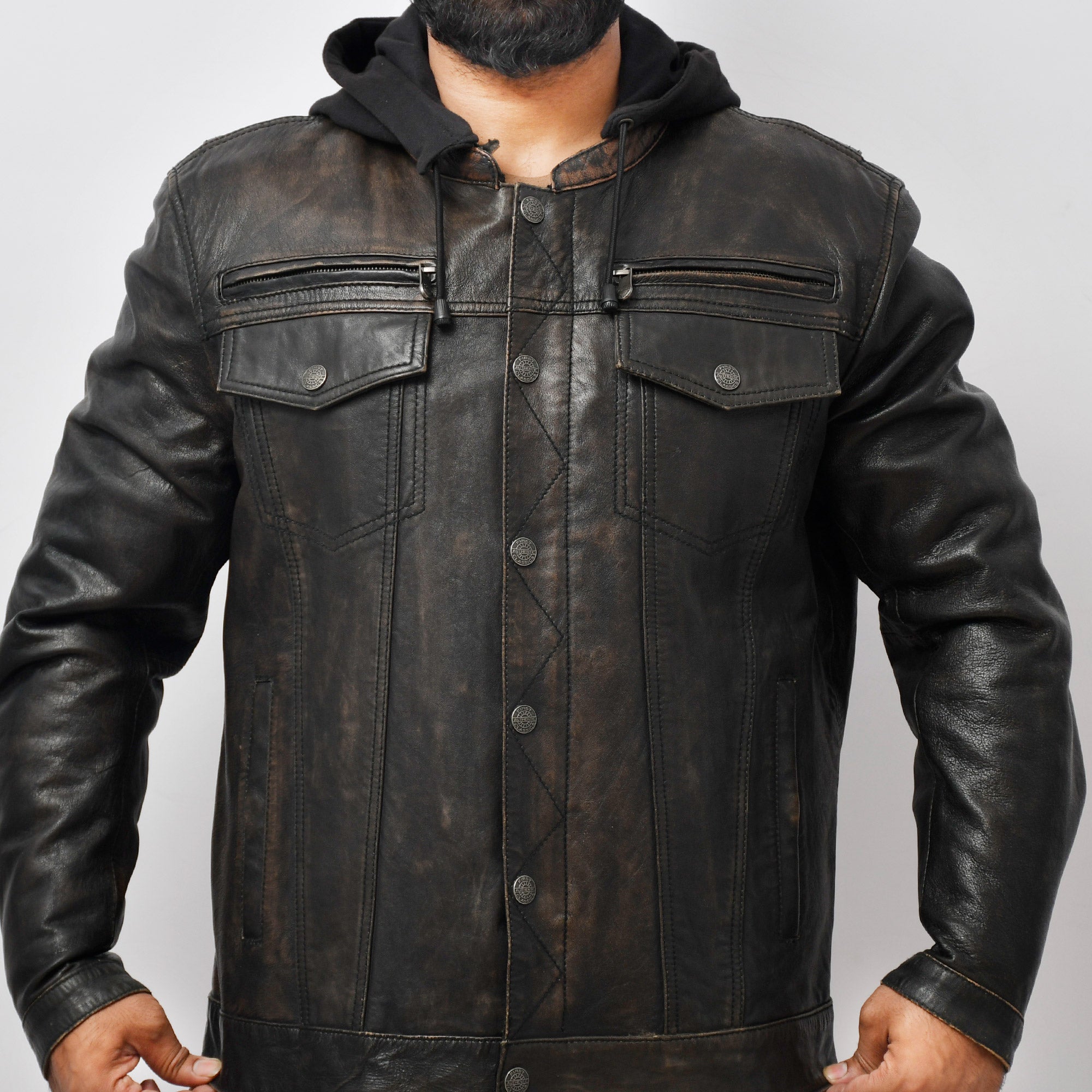 BROOKLYN Men's Leather Motorcycle Jacket Men's Motorcycle Jacket Best Leather Ny