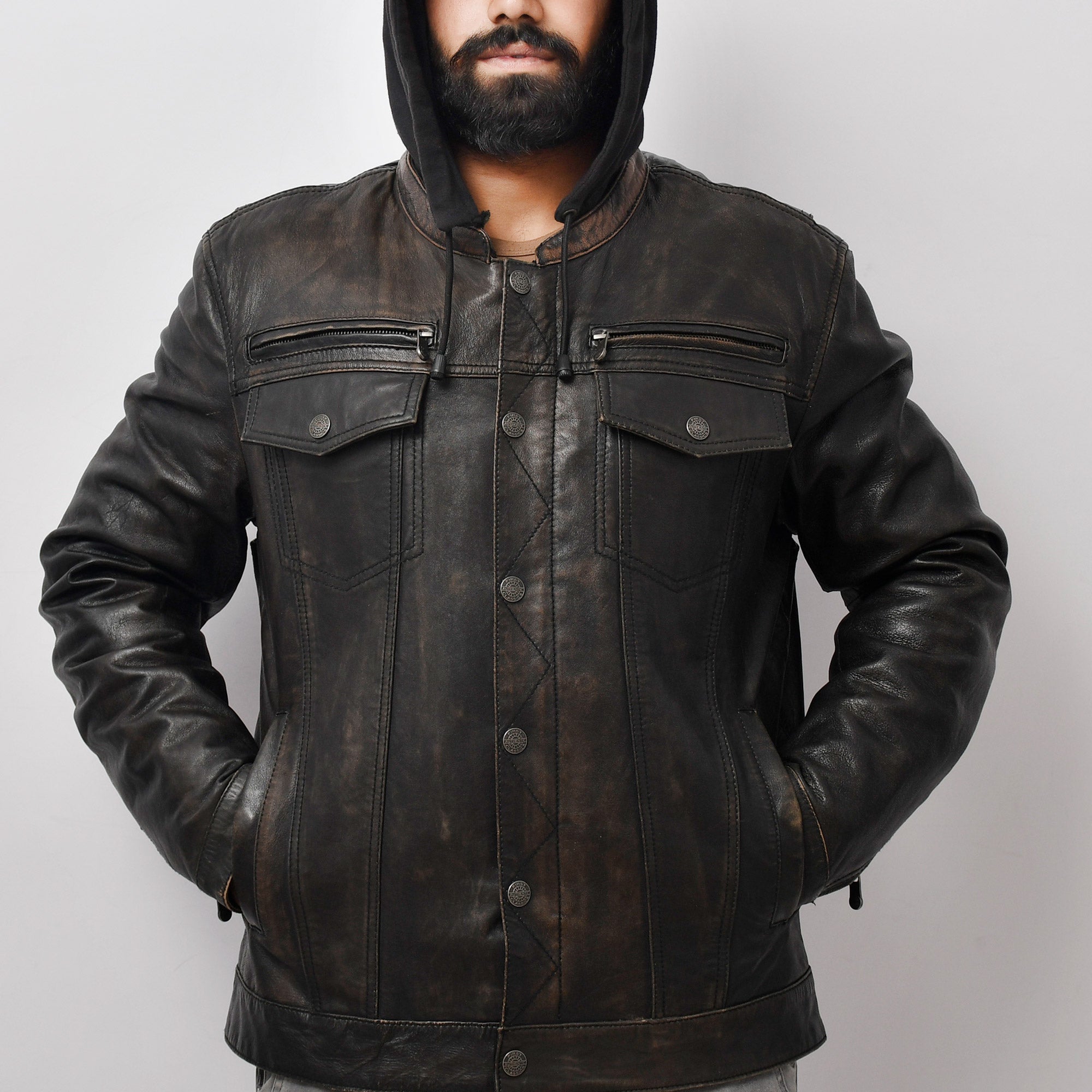 BROOKLYN Men's Leather Motorcycle Jacket Men's Motorcycle Jacket Best Leather Ny