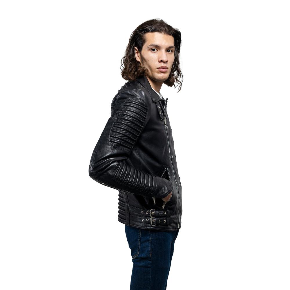 Brooklyn - Men's Fashion Lambskin Leather Jacket (Black)