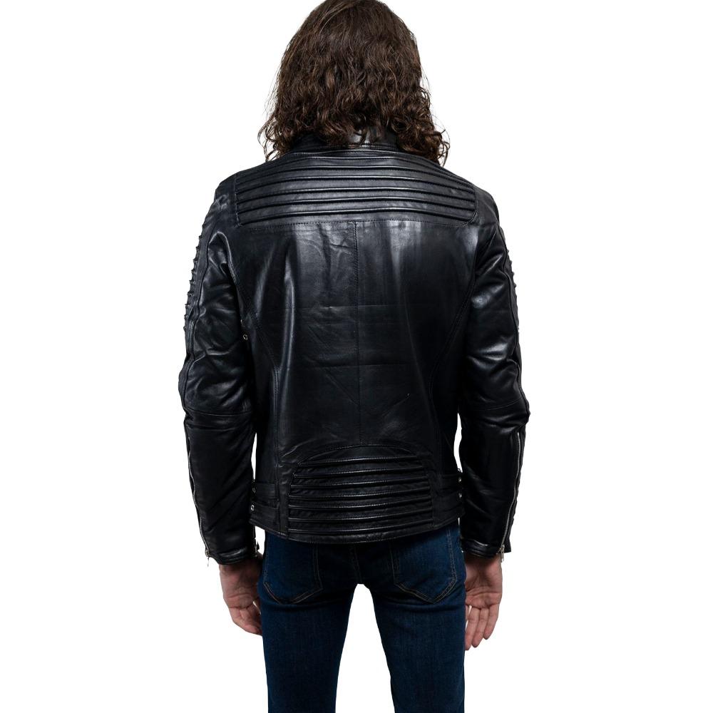 Brooklyn - Men's Fashion Lambskin Leather Jacket (Black)