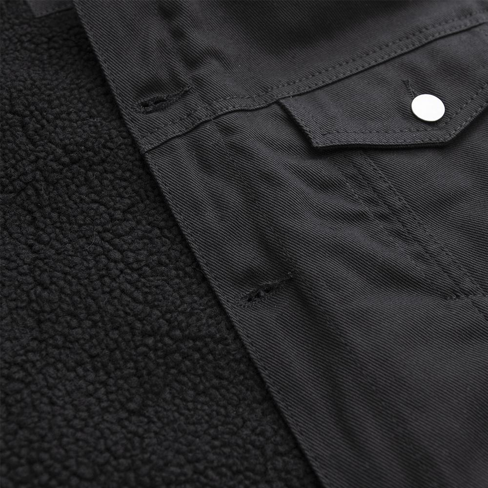 Cain Mens Faux Shearling Twill Jacket Men's Vegan Faux Suede Jacket FMCo
