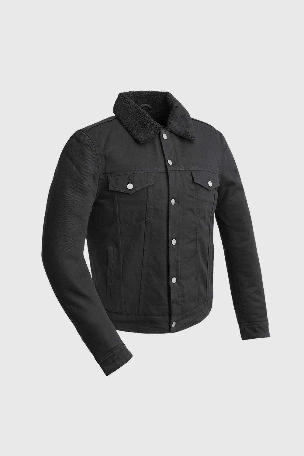 Cain - Men's Faux Shearling Twill Jacket Men's Vegan Jacket Best Leather Ny