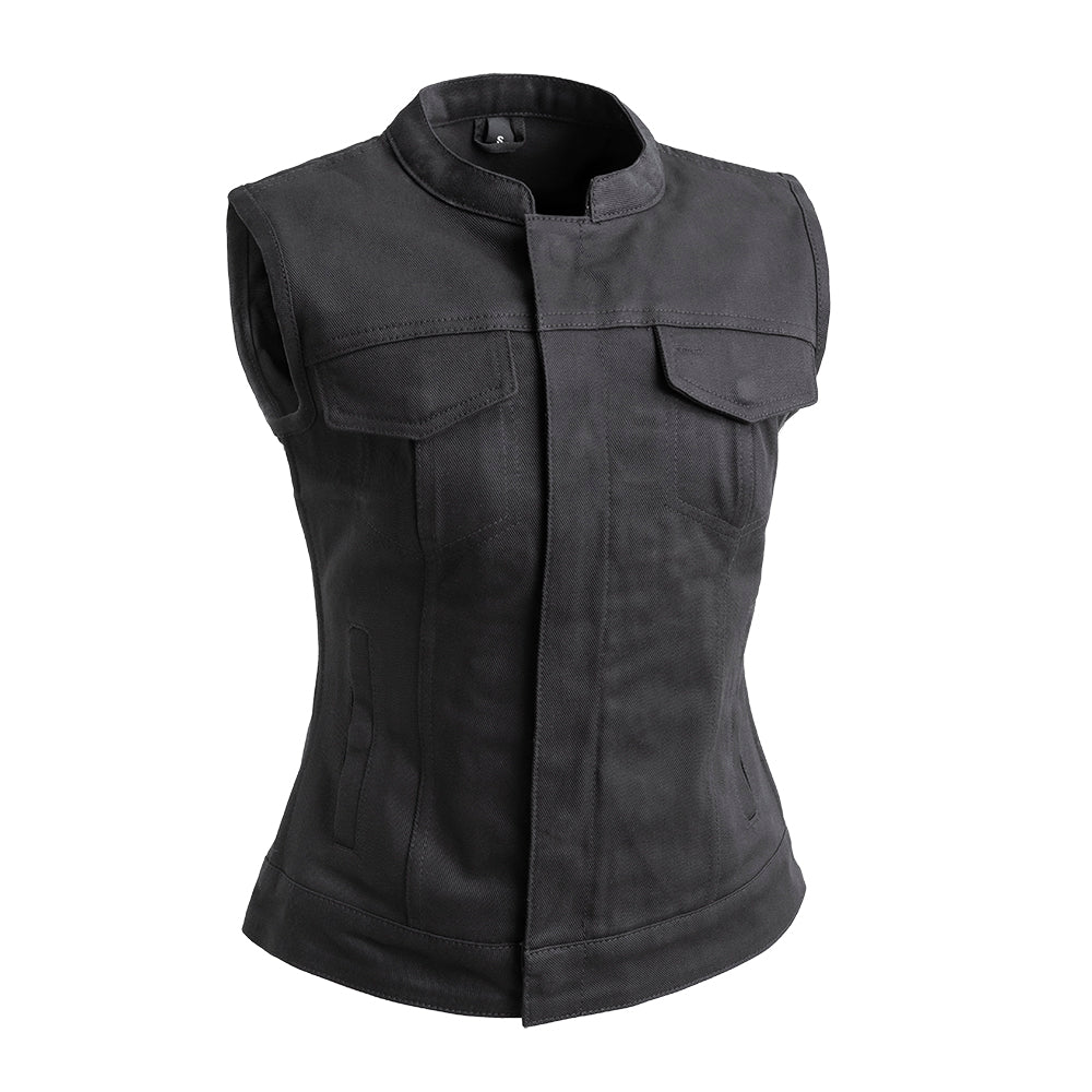 CAT WOMEN Motorcycle Twill Vest Women's Twill Vest Best Leather Ny Black XS