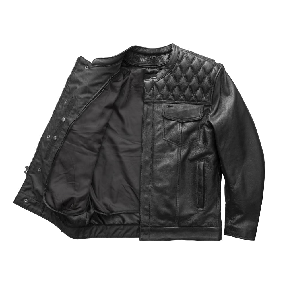 Trooper - Cafe Style Men's Leather Motorcycle Jacket Men's Motorcycle Jacket Best Leather Ny