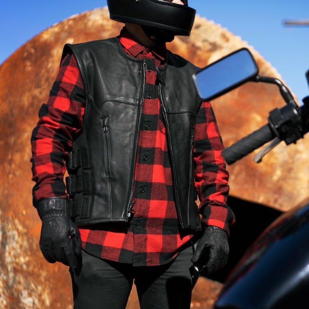 LUIS SWAT - Motorcycle Leather Vest Men's Leather Vest Best Leather Ny