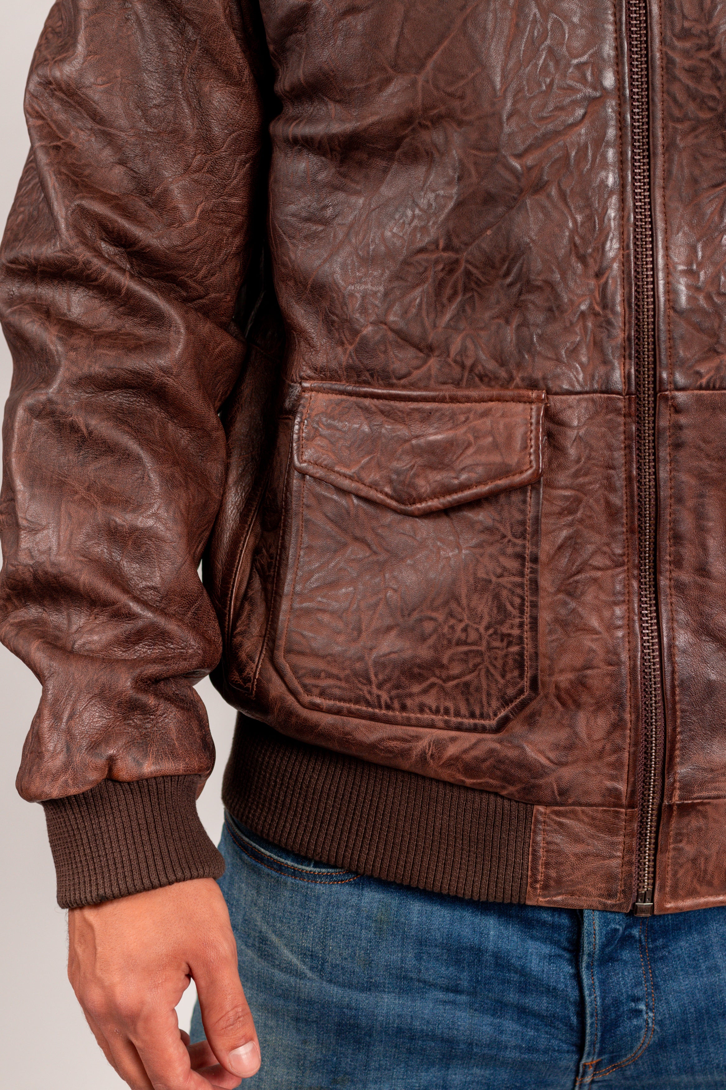 Duke - Men's Bomber Style Leather Jacket Men's Fashion Leather Jacket Best Leather Ny