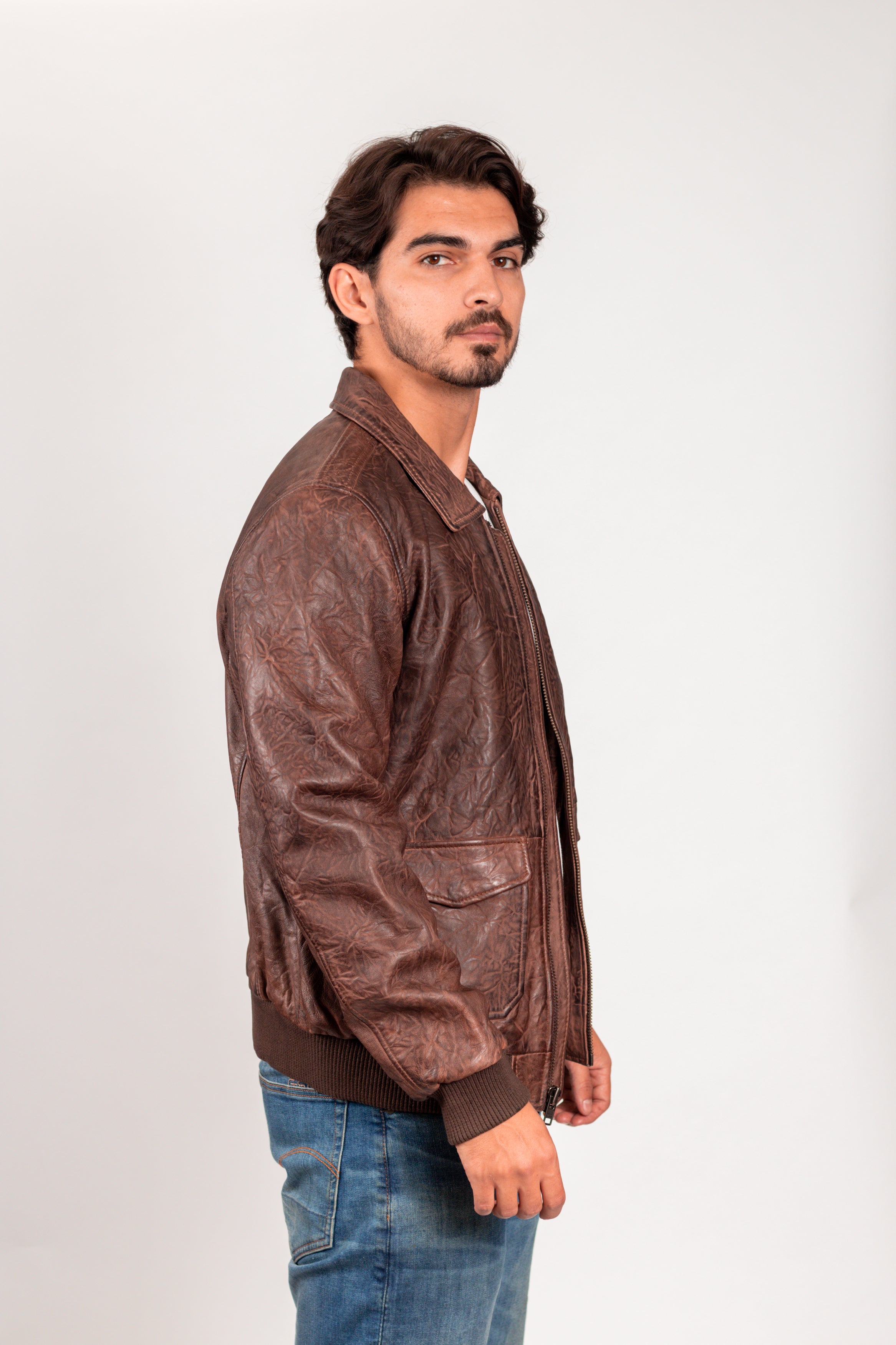 Duke - Men's Bomber Style Leather Jacket Men's Fashion Leather Jacket Best Leather Ny