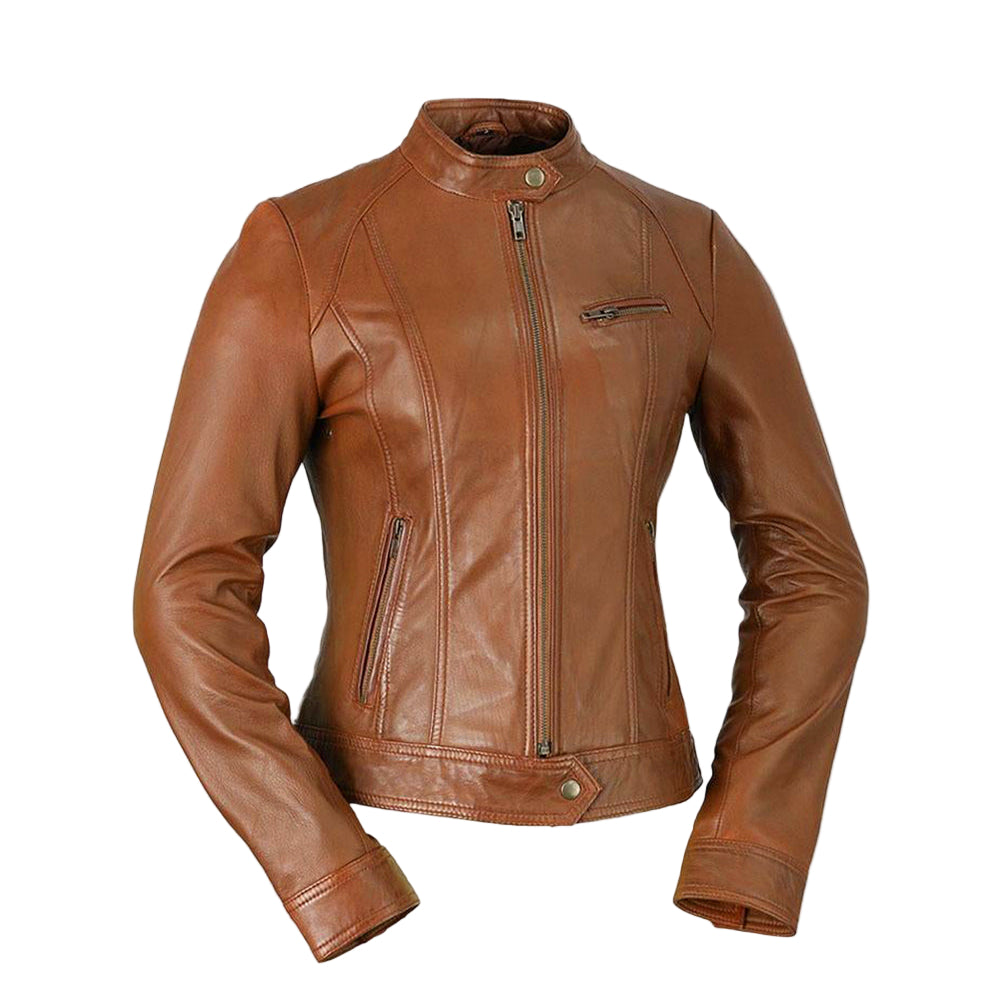 Favorite - Women's Fashion Leather Jacket (Whiskey) Women's Fashion Leather Jacket Best Leather Ny