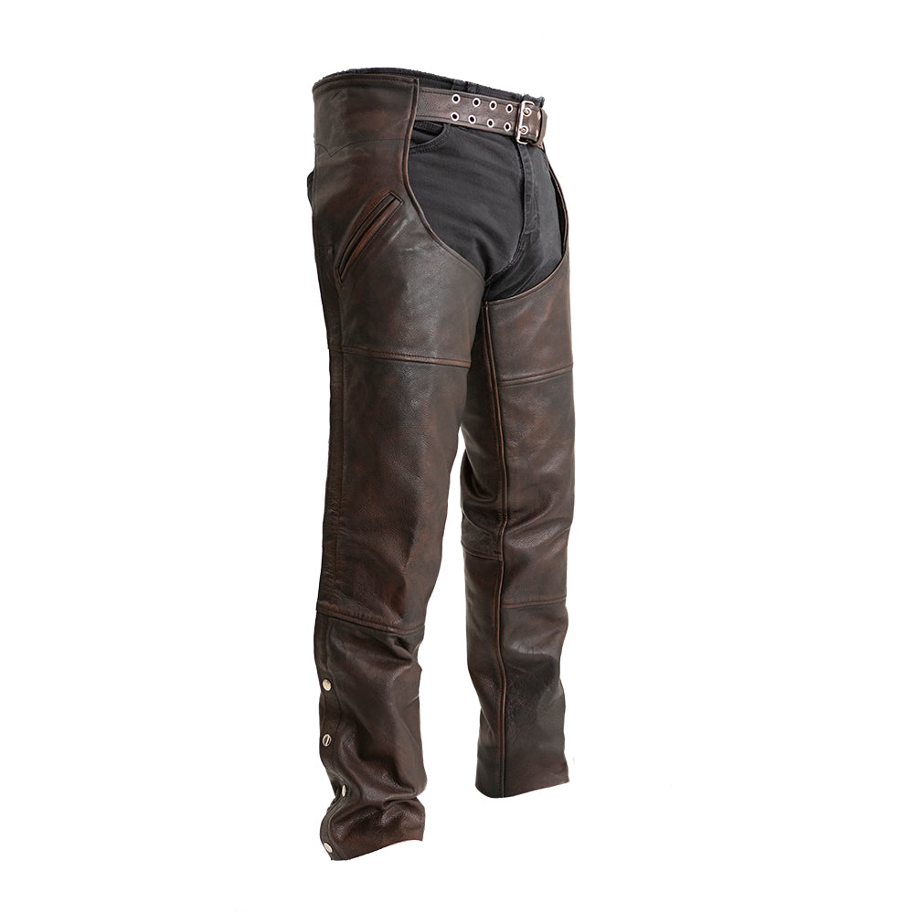 FLOSSY Motorcycle Leather Chaps Leather Chaps Best Leather Ny Brown 3XS