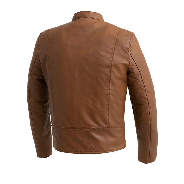 Grayson - Men's Fashion Lambskin Leather Jacket (Dark Cognac) Jacket Best Leather Ny   
