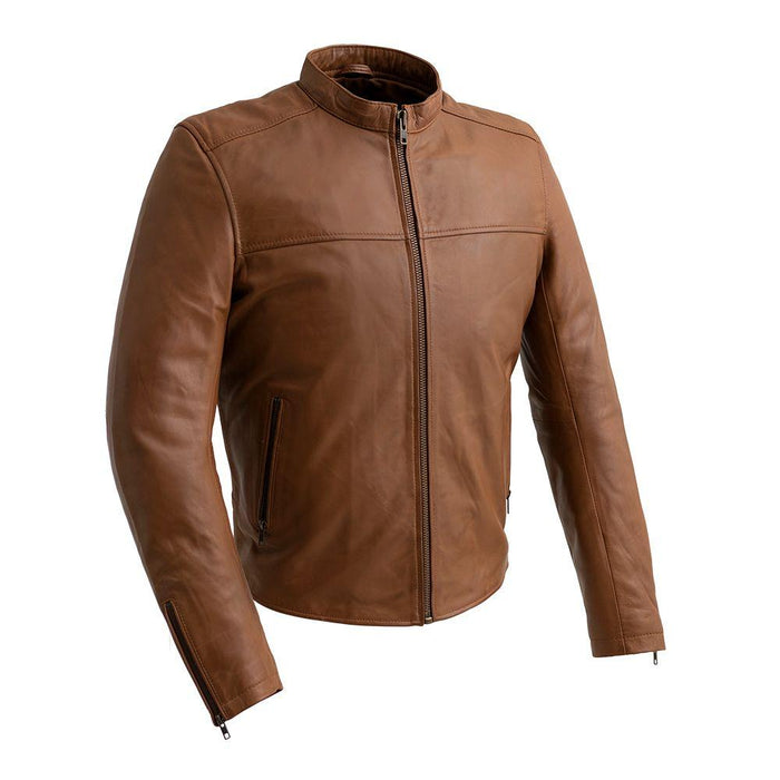 Grayson - Men's Fashion Lambskin Leather Jacket (Dark Cognac) Jacket Best Leather Ny XS Dark Cognac 