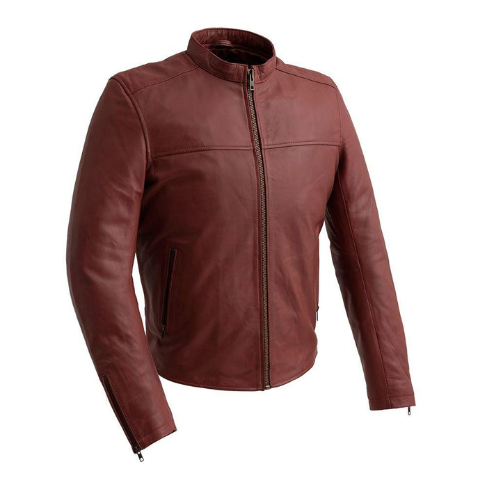 Grayson - Men's Fashion Lambskin Leather Jacket (Oxblood) Men's Fashion Leather Jacket Best Leather Ny Oxblood S