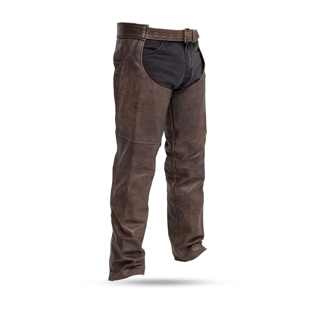 GROOVE Motorcycle Leather Chaps Leather Chaps Best Leather Ny Brown XS