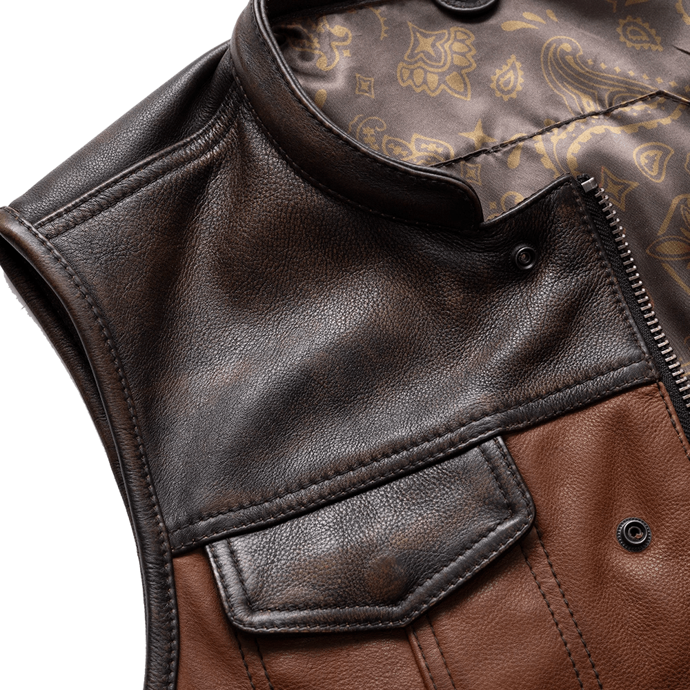 Goddess Men's Leather Motorcycle Vest Men's Leather Vest Best Leather Ny