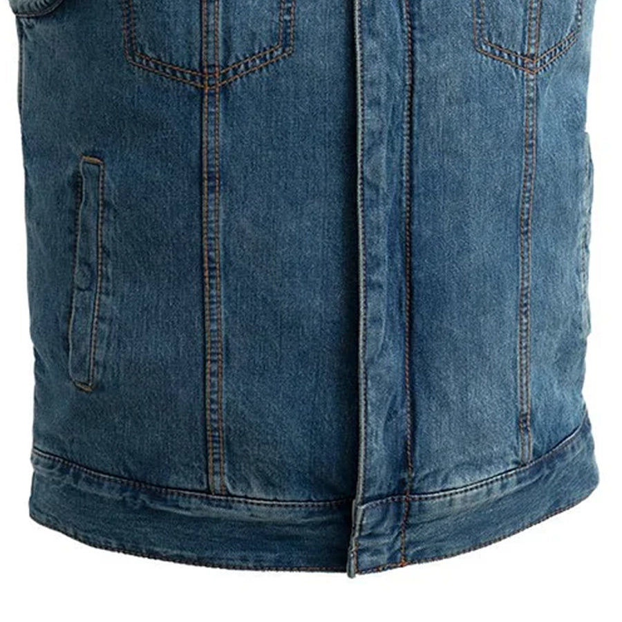 KINGS - Motorcycle Denim Vest Men's Denim Vest Best Leather Ny
