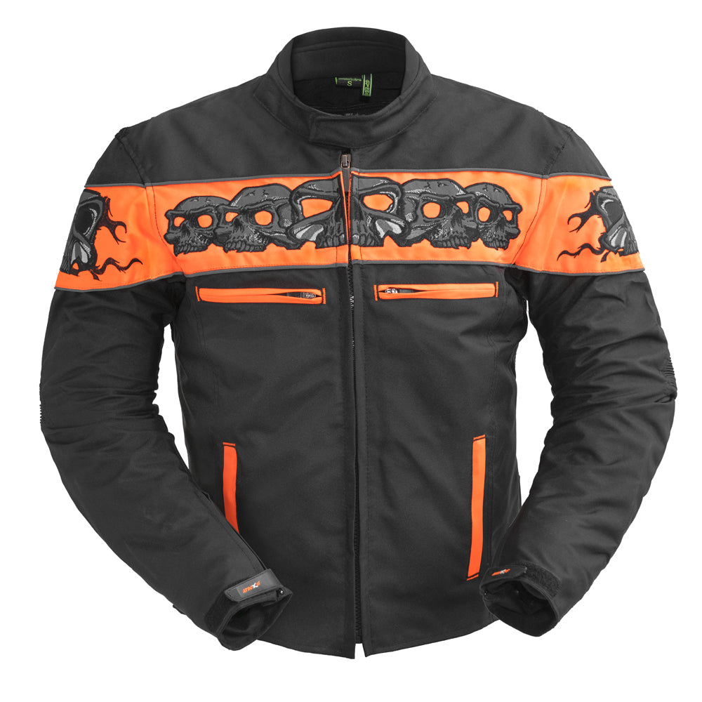 HAWKEYE Motorcycle Codura Jacket Men's Textile Jacket Best Leather Ny Orange S