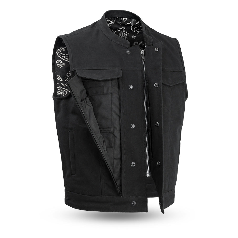METRO - Motorcycle Canvas Vest Men's Canvas Vests Best Leather Ny