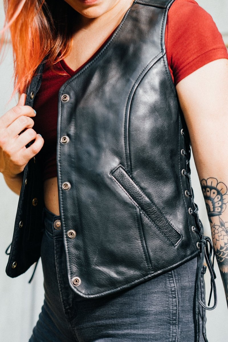 SPEEDY WOMEN Motorcycle Leather Vest Women's Leather Vest Best Leather Ny