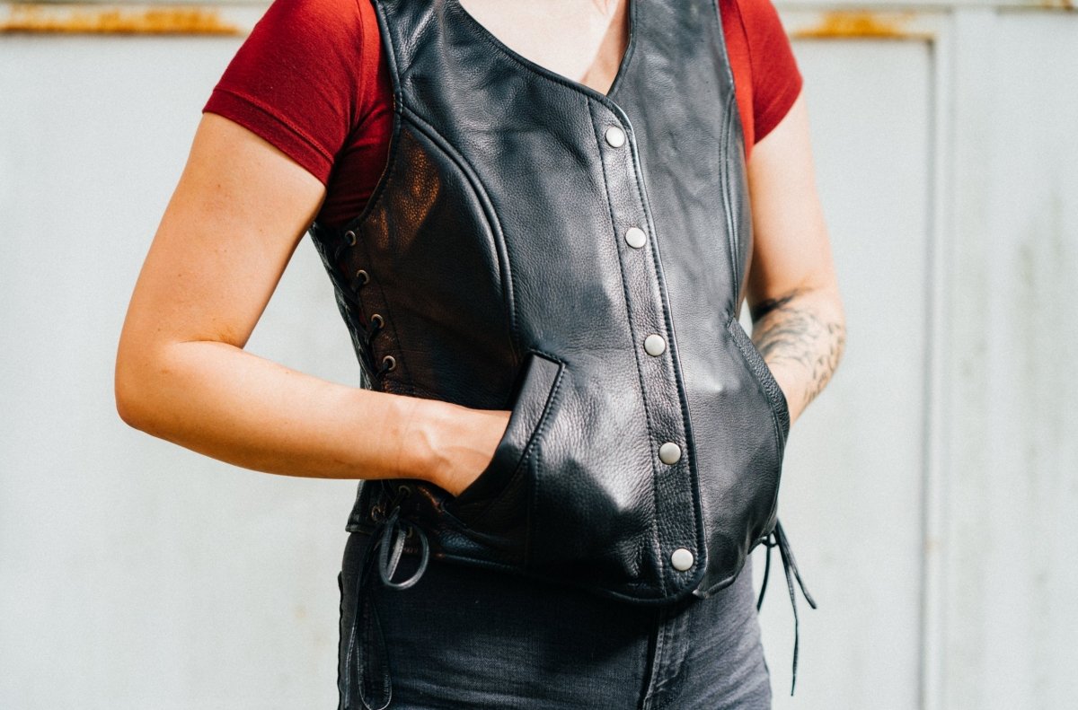 SPEEDY WOMEN Motorcycle Leather Vest Women's Leather Vest Best Leather Ny