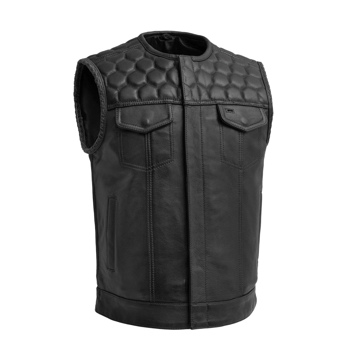 Summit Men's Club Style Leather Vest Men's Leather Vest Best Leather Ny Black S