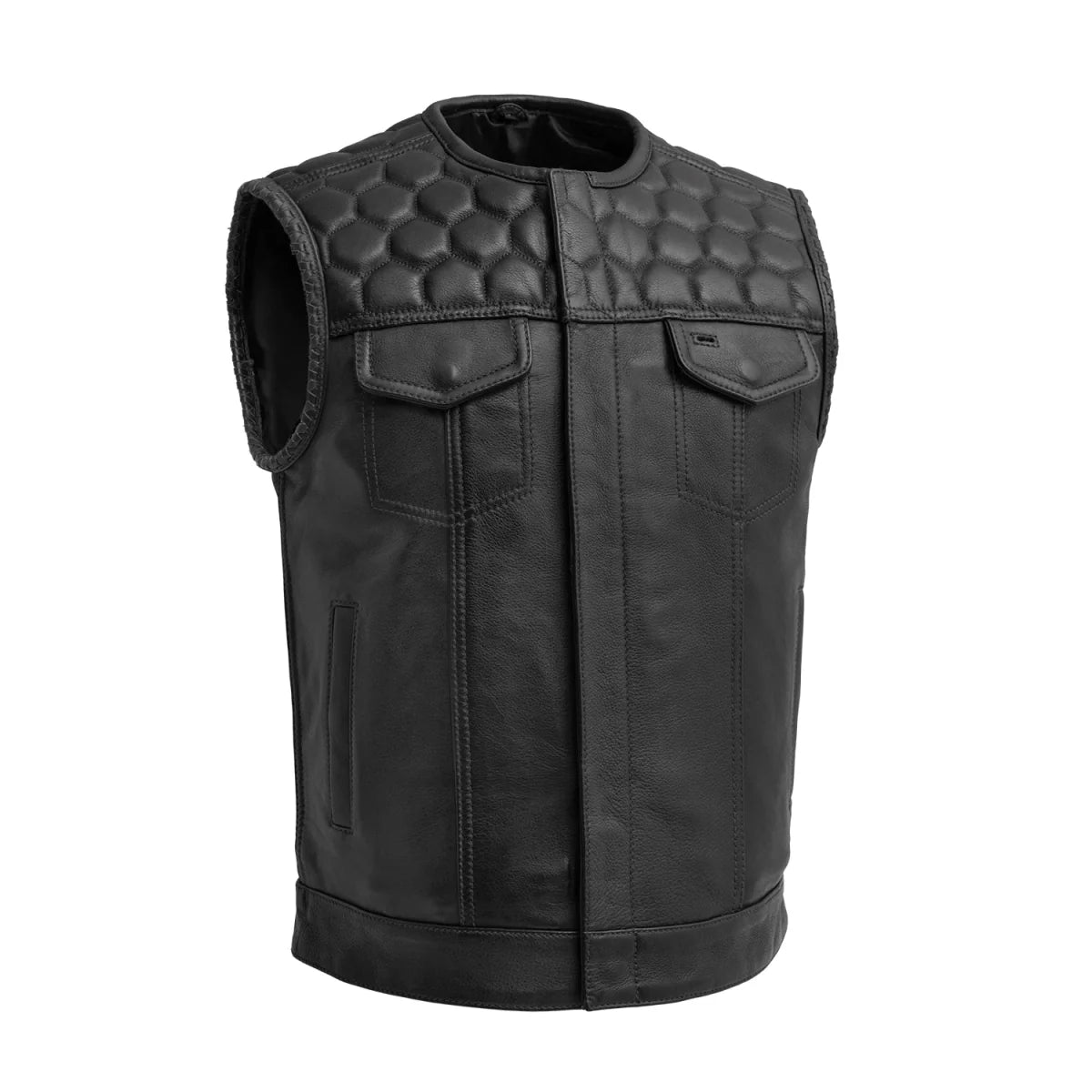 Summit Men's Club Style Leather Vest Men's Leather Vest Best Leather Ny Black S