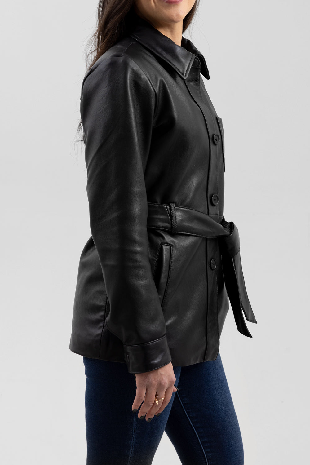 Janely Womens Fashion Leather Jacket Women's New Zealand Lambskin Leather FMCo