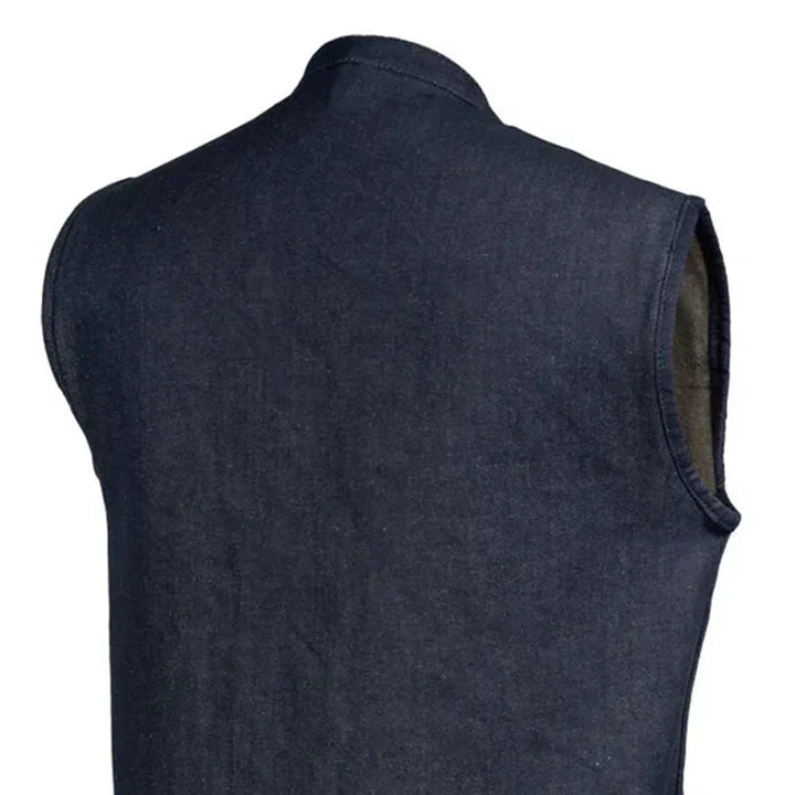 Grit Men's Motorcycle Denim Vest Men's Denim Vest Best Leather Ny