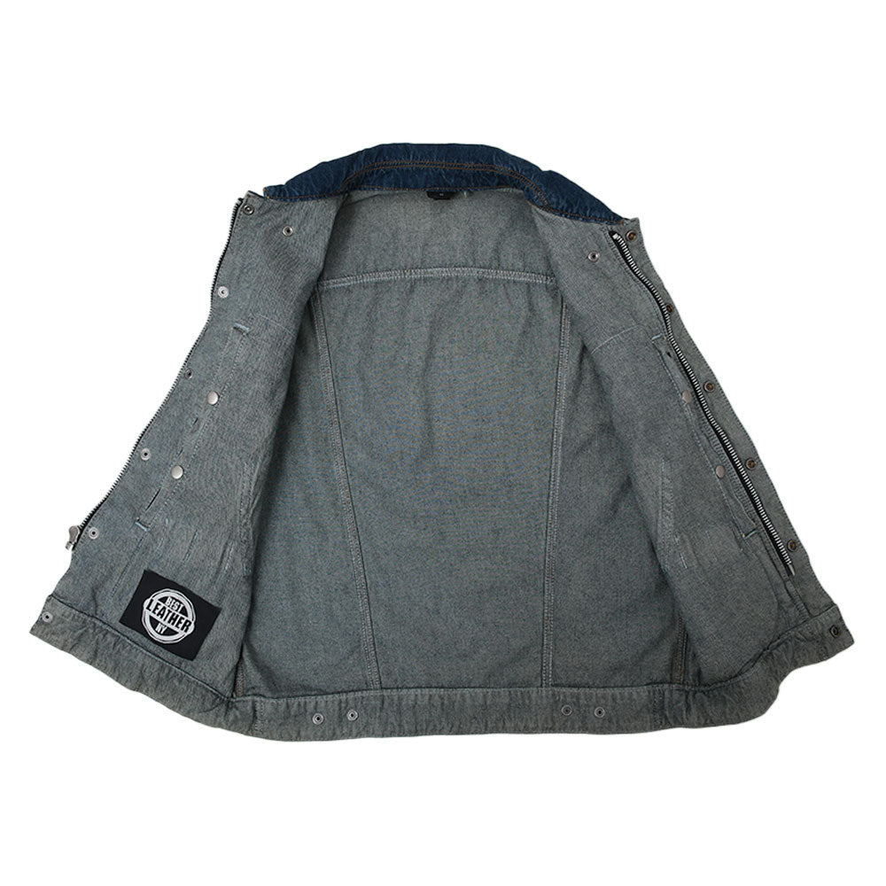 KINGS - Motorcycle Denim Vest Men's Denim Vest Best Leather Ny