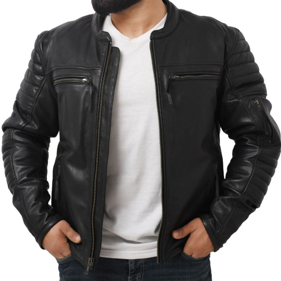 KINGS - Men's Leather Motorcycle Jacket Men's Motorcycle Jacket Best Leather Ny
