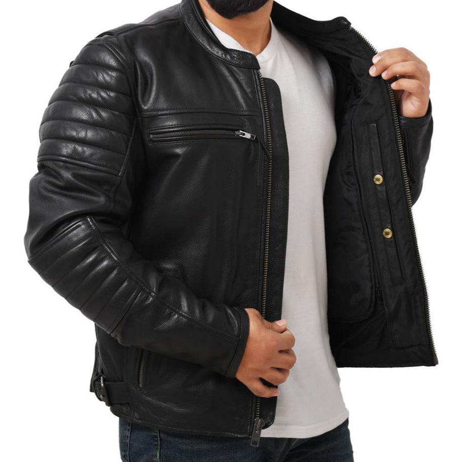 KINGS - Men's Leather Motorcycle Jacket Men's Motorcycle Jacket Best Leather Ny