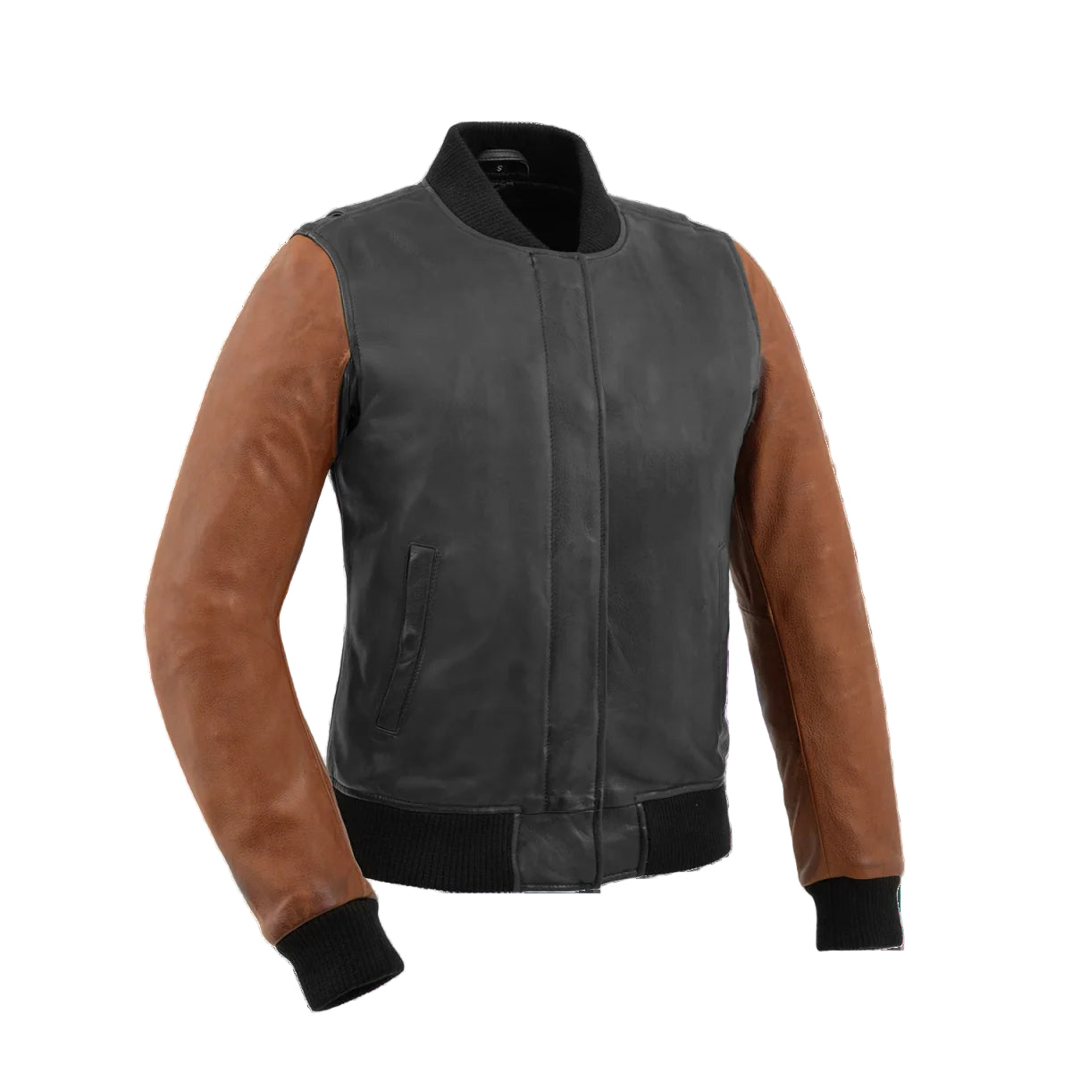 Juna Women's Motorcycle Leather Jacket Women's Motorcycle Leather Jacket Best Leather Ny Black Cognac XS