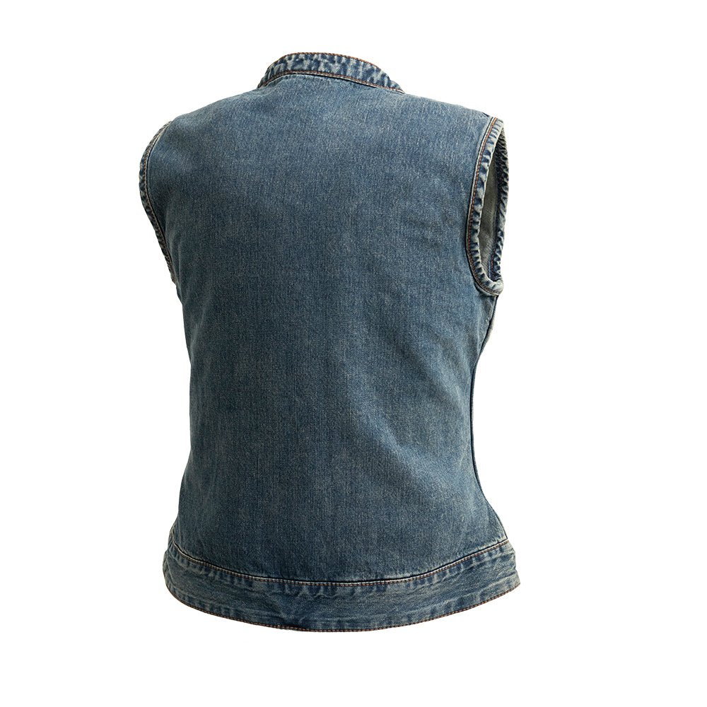 CAT WOMEN Motorcycle Denim Vest Women's Denim Vest Best Leather Ny