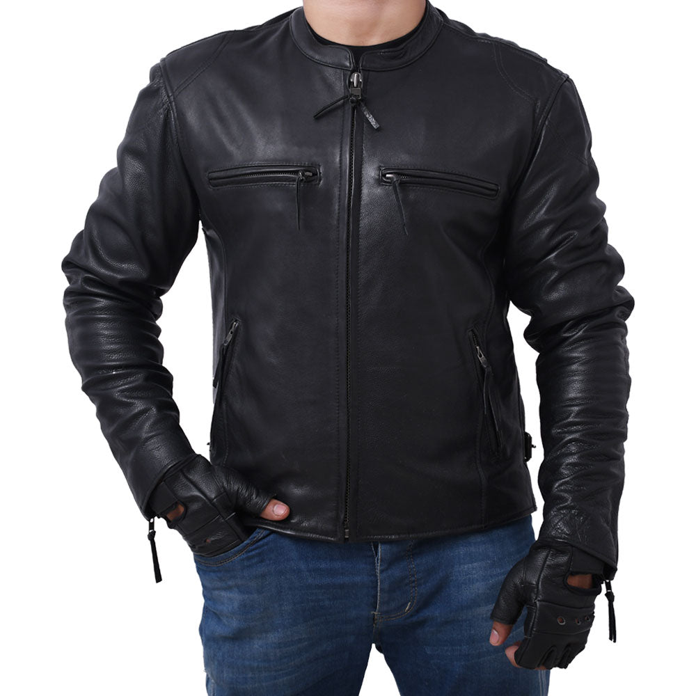 Mad Max - Men's Leather Motorcycle Jacket (Black) Men's Motorcycle Jacket Best Leather Ny
