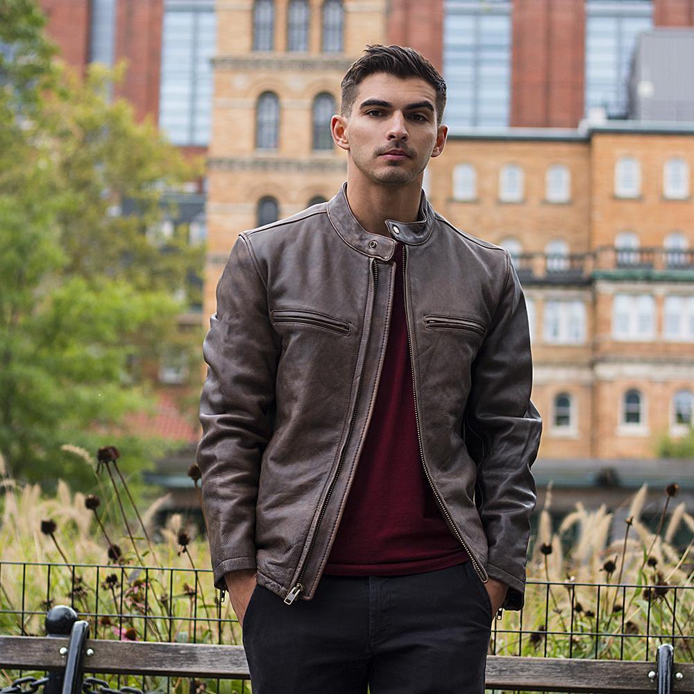 Maine - Men's Leather Jacket L Maine - Men's Leather Jacket L