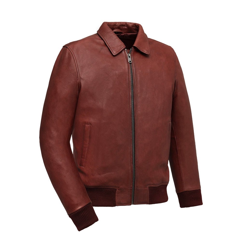 Striker Moto Bomber - Men's Leather Jacket Men's Motorcycle Jacket Best Leather Ny Oxblood S