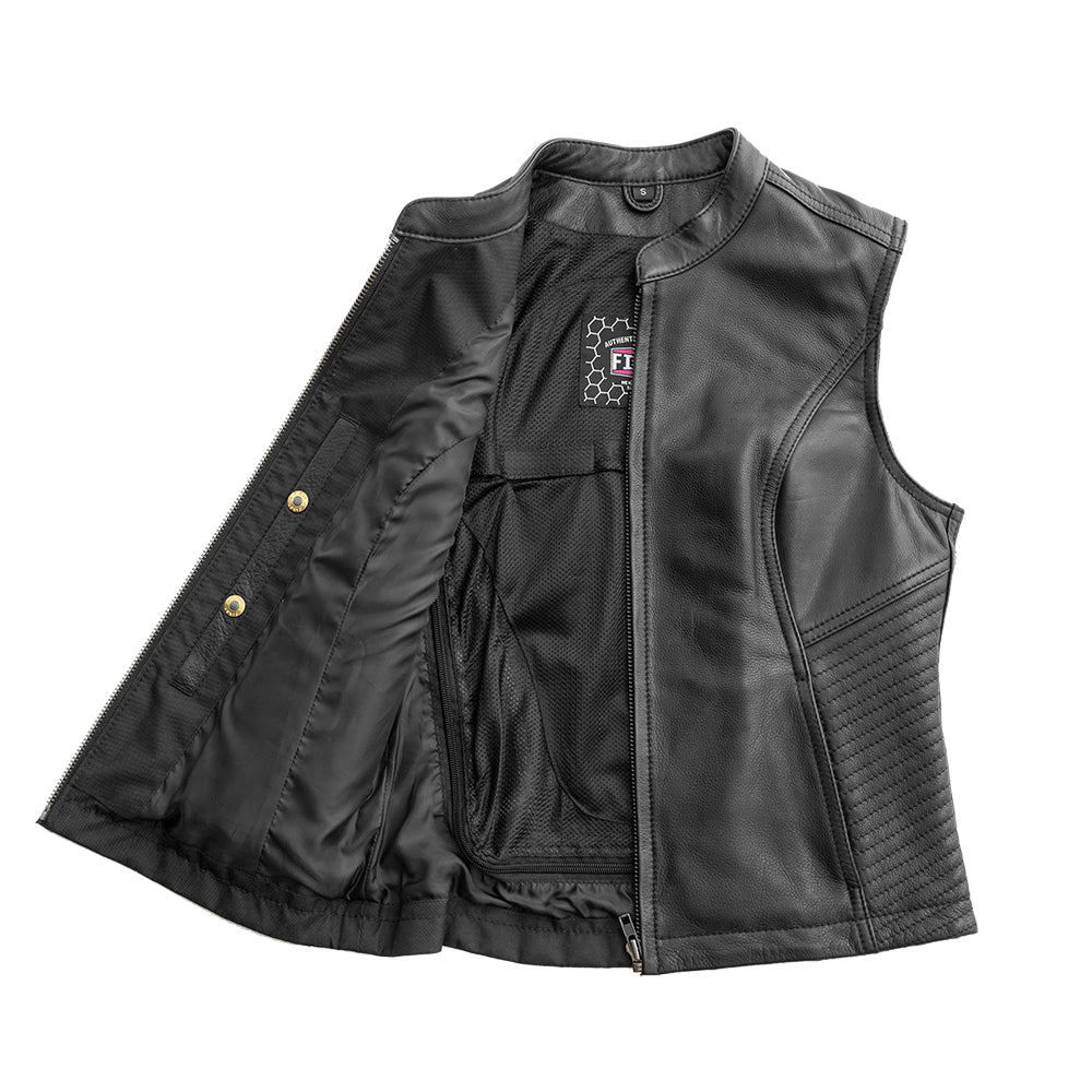Nova Women's Motorcycle Leather Vest Women's Leather Vest Best Leather NY Company