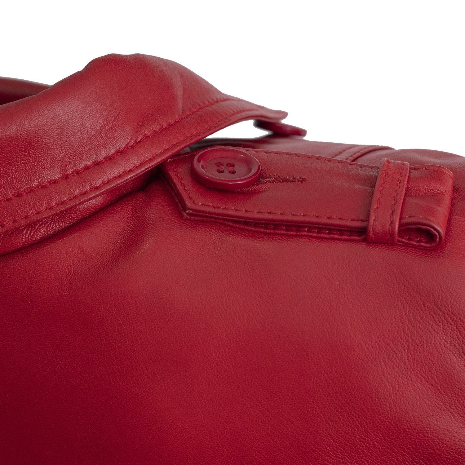 Olivia - Women's Leather Trench Coat Red Women's Fashion Leather Jacket Best Leather Ny