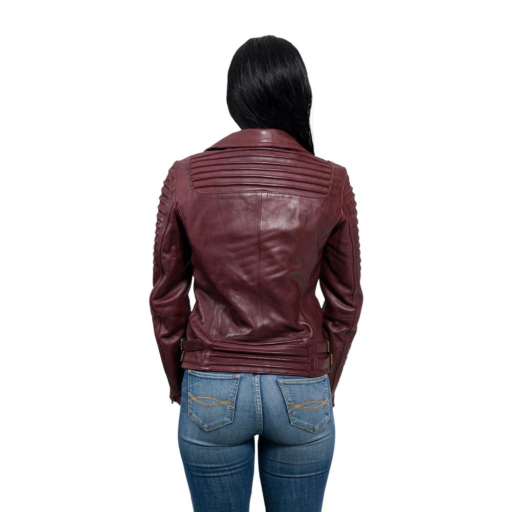 Queens - Women's Fashion Lambskin Leather Jacket (Oxblood) Women's Fashion Leather Jacket Best Leather Ny