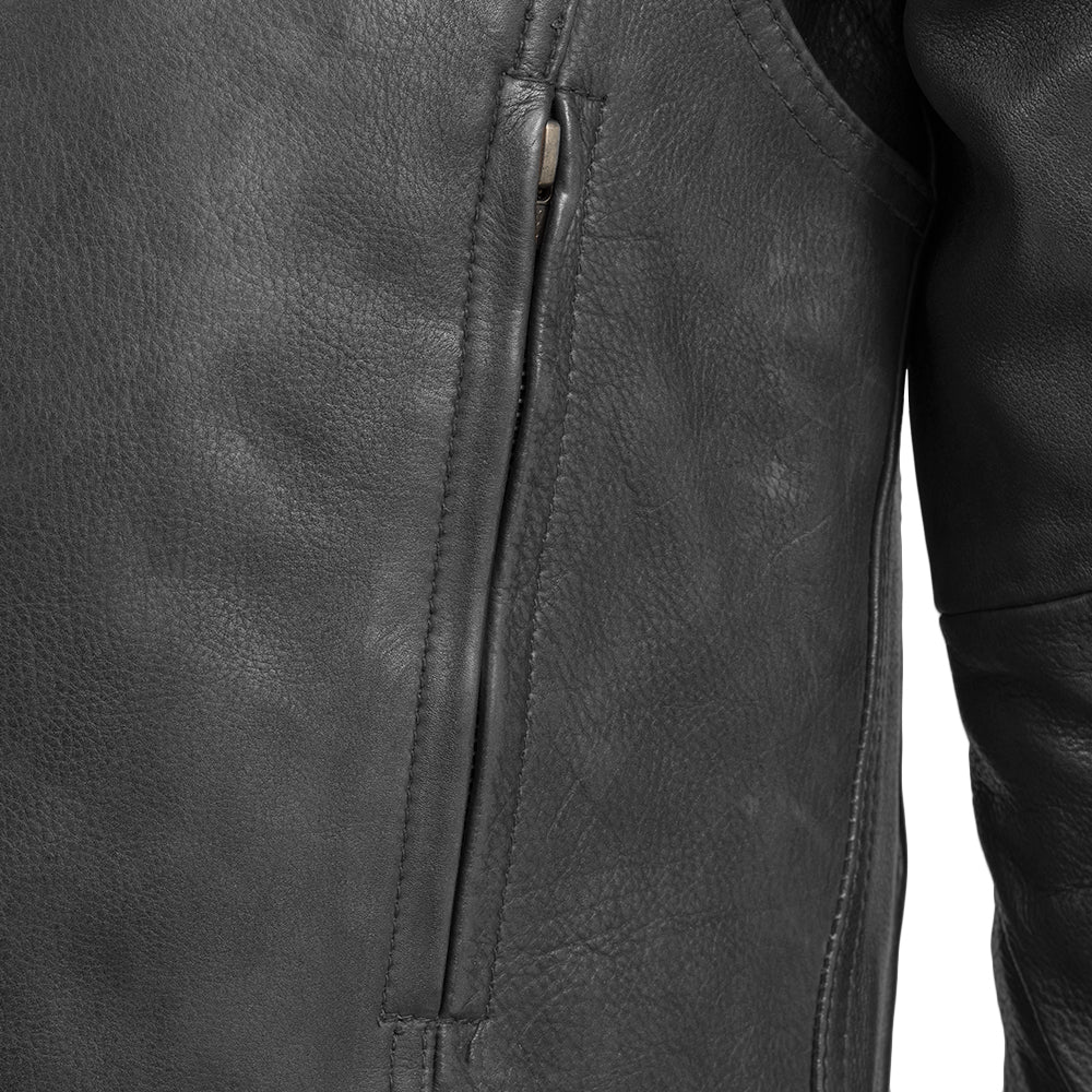 Hunter Men's Leather Motorcycle Jacket - Black Men's Motorcycle Jacket Best Leather Ny