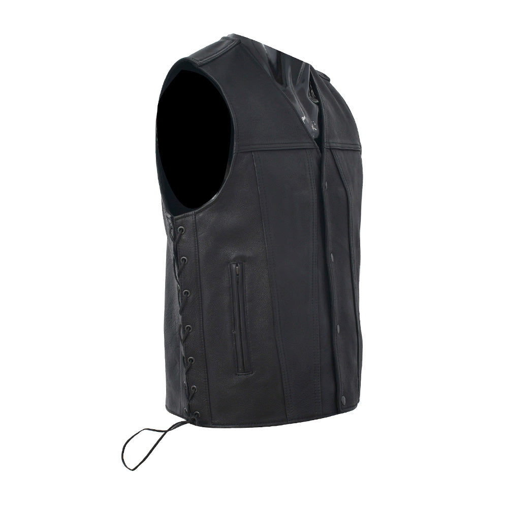 REEVES - Motorcycle Leather Vest Men's Leather Vest Best Leather Ny