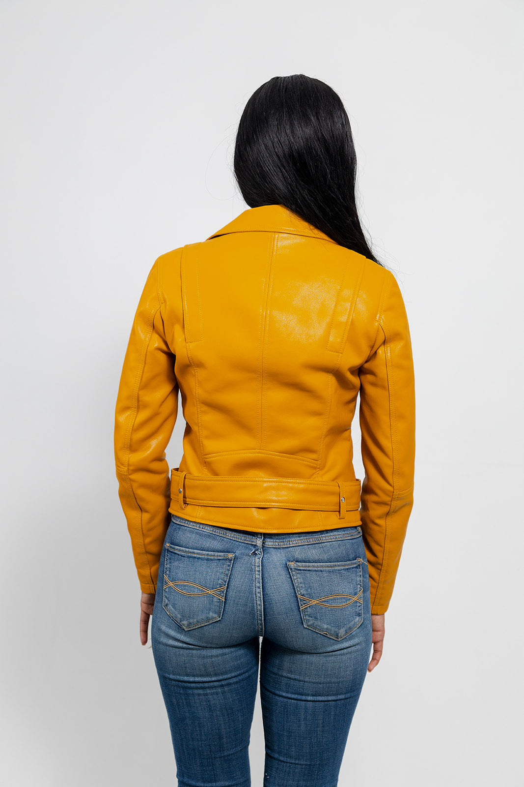 Remy - Women's Vegan Faux Leather Jacket (Mustard) Women's Vegan Jacket Best Leather Ny